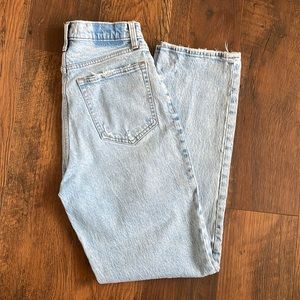 Abercrombie 90s straight ultra high rise curve love jeans.